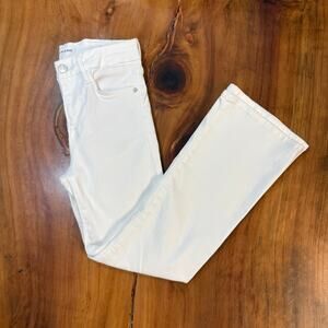 Frame Denim Women's Jeans 0 Le One Crop Mini boot Stretch White Zip fly O11